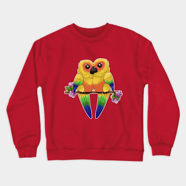 Sun Conure Heart Crewneck Sweatshirt by Happy Taco Studio